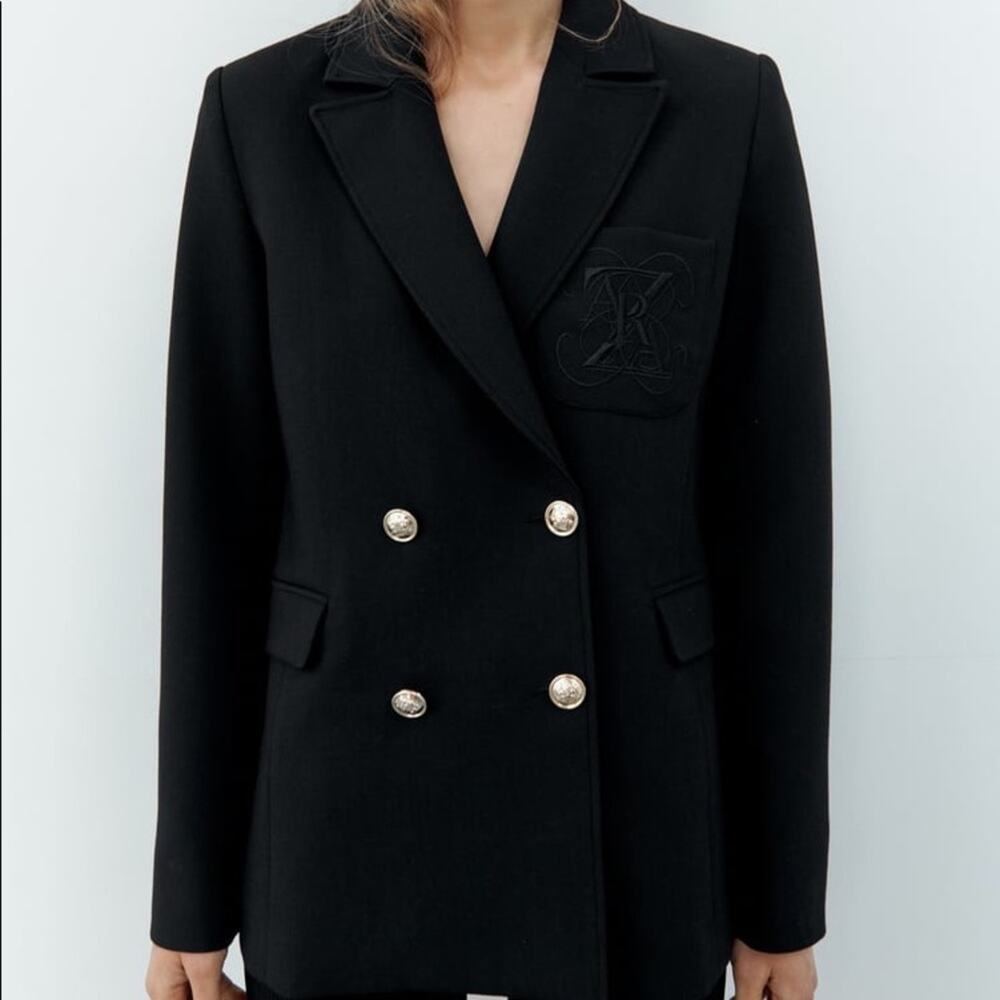 ZARA FITTED EMBROIDERED BLAZER